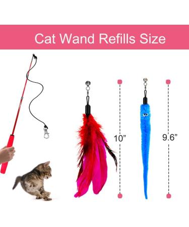 OODOSI Retractable Cat Wand Toy & Refills - Interactive Exercise Toys for Cats & Kittens, Color A - Buy Online on SooperMarket.com