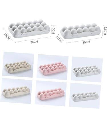 KOMBIUDA 2pcs 12 Mustard Egg Holder for Fridge Eggs Organic Refrigerator Egg Holder Storage Box Plant Avocado Khaki 30X11cm - Buy Online on SooperMarket.com