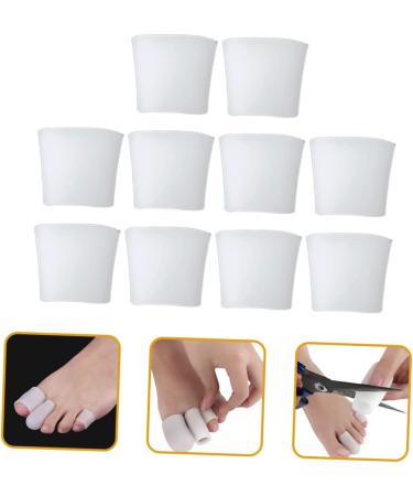 Bunion Toe Gel Protector Sleeves - 10pcs Silicone Rubber Bands for Men and Women - Hammer Toe Spacers - Toe Nail Patch - White Gel Splints - Buy Online on SooperMarket.com