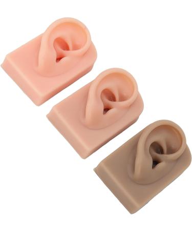 ZJchao 3Pcs Silicone Ear Model - 3 Colors Soft & Flexible Right Ear Simulation Display Props - Buy Online on SooperMarket.com