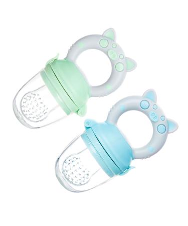2-piece pacifier for Soft food grade silicone feeder hand and mouth coordination