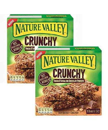 Nature Valley Crispy Bar Oatmeal Whole Grain and Dark Chocolate Without Dyes and Preservatives Naturally Lactose Free Suitable for Vegetarians 2 x 210 g (2 x 10 Bars)