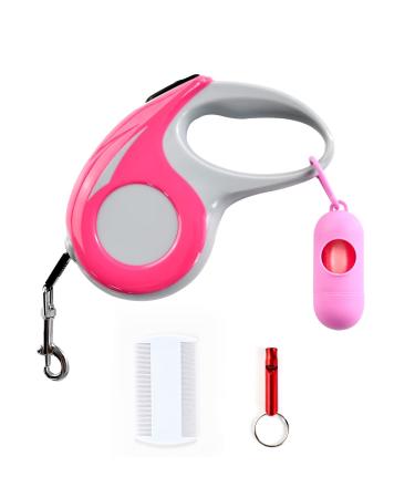 Ruayia New classic pull -out leash for dogs up to 52 kg - ultra -high belt - 360 guide and braking system - 5 m - pink 5m pink