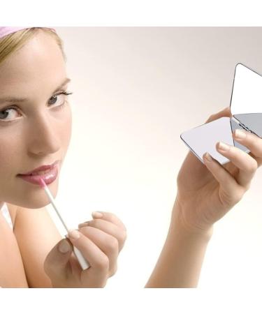 Folding Pocket Mirror Portable Makeup Mirror Stainless Steel Cosmetic Mirror Double Sided Square Mirror for Handbag Purse Pocket Compact - Buy Online on SooperMarket.com