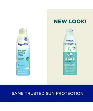 Coppertone Pure & Simple Kids SPF 50 Zinc Oxide Mineral Sunscreen Spray 5 Oz - Buy Online on SooperMarket.com