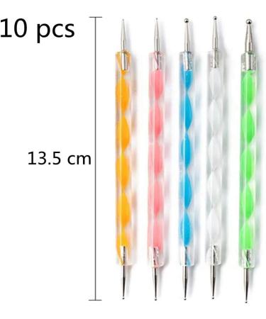 10Pcs Professional Nail Art Dotting Pens Set for Manicure - DIY Nail Art Tools - Buy Online on SooperMarket.com