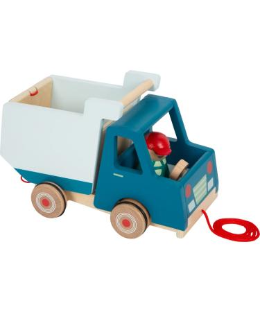 small foot pull-along vehicle dump truck made of wood motor skills toy and baby walker for children from 18 months 12348