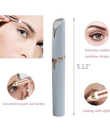 Rechargeable Electric Eyebrow Hair Remover with LED Light - Painless Trimmer for Women - White - Buy Online on SooperMarket.com