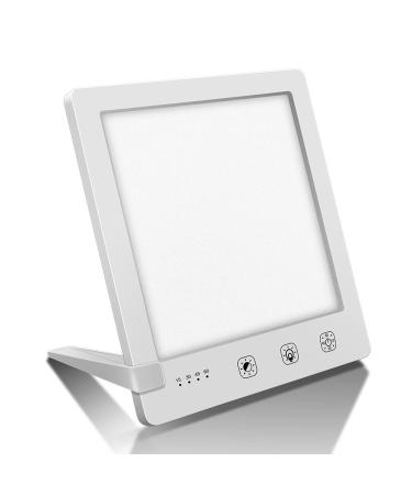 LED Light Therapy Lamp - Adjustable Brightness Portable UV Free Colour Temperature Touch Brightness Control Timer (White)