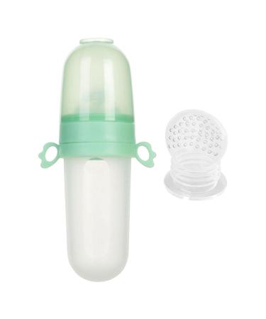 Baby fruit feeder baby fruit food feeder pacifier training massage toys bite ring food quality soft silicone bag baby toddlers toddlers children botiniv green