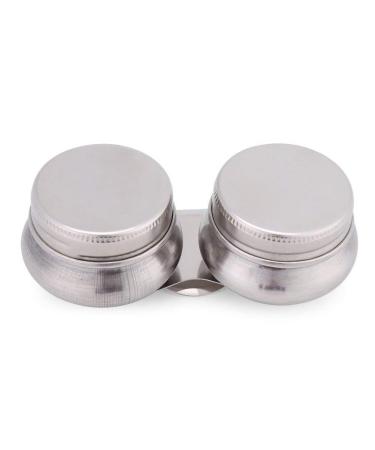 Large Mouth Double Dipper Palette Cup  Stainless Steel Large Double Palette Cup Oil Paint Megilp Turpentine Solvent Container with Lid