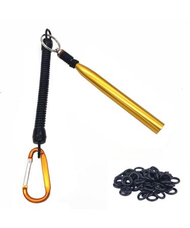 Wacky Rigging Tool Set with 300 Wacky O-Rings Fishing Lure Rigs Soft Worm Plastic Bait Tool for Senko Neko Stickbaits Gold