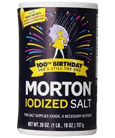 Morton Iodized Salt, 26 oz (Pack of 2)
