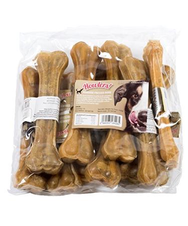 HOWLERS 10 Inch Pack of 10 Natural | Giant Pressed Dog Bone For Dogs | Dog Chews Long Lasting Natural Rawhide Bones | Dog Chew Great With Natural Ingredients 10 Inch - 10 Bones