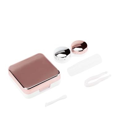 Akozon Lens Kutusu contact lens container reflective coverage set cute beautiful holder eye care-soft travel set storage box for lentils container mirror set (pink) (light