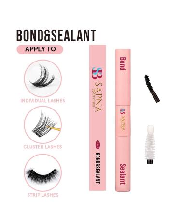 Sapna Beauty Lash Bond and Seal 10ml - 2-in-1 Cluster Lash Glue for Eyelash Extensions | Long-Lasting Waterproof Formula | Self Application at Home | 72+ Hours Retention - Buy Online on SooperMarket.com