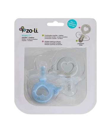 ZoLi Binki.T Pacifier+Teether | Silicone Orthodontic Shape | Whale Design | 0-6 Months | Mist Blue/Ash Grey - Buy Online on SooperMarket.com