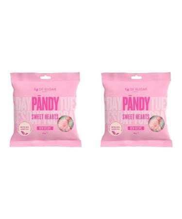 PANDY Candy SWEET HEARTS - Raspberry & Pear Gummy Candies Bag Only 1g Sugar & 80 Calories 1x50g (Pack of 2) 50 g (Pack of 2)