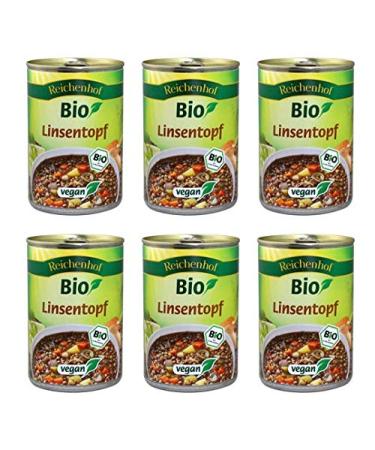 Reichenhof Bio-Pots 6er Box | Easy Vegan Lenspopf Chili Sin Carne & Goulash Soup Bundle (6 x 400g) - Organic Vegan Lentil Stew Included! - Buy Online on SooperMarket.com