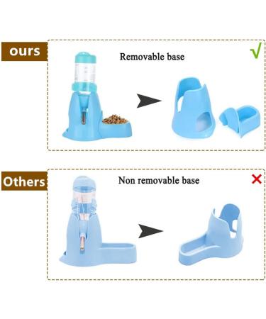 Norhogo Hamsters Water Bottle & Food Dispenser with Stand 80ml - Blue | Small Animals Guinea Pig Rat Rabbit Dwarf Gerbil Chinchilla - Buy Online on SooperMarket.com