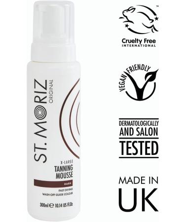 St Moriz Original Extra Large Dark Instant Tanning Mousse | Fast Drying Vegan Fake Tan | Streak Free Bronzed Glow | Dermatologically Tested & Cruelty Free | 300ml - Buy Online on SooperMarket.com