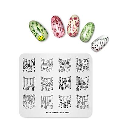 Alexnailart Nail Art Stamping Plate Template Christmas Theme Christmas Decoration Christmas Socks Bell Pattern DIY Nail Art Image Stamp Stamping Plates Manicure Print Tool CH006