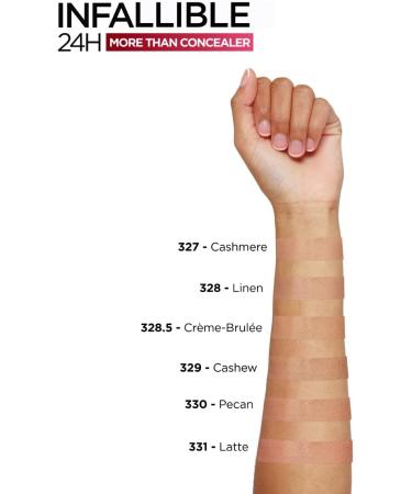 L'Oreal Paris Infallible 24H Full Coverage Concealer, Matte Finish, 11 ml - Shade 328 Linen - Buy Online on SooperMarket.com