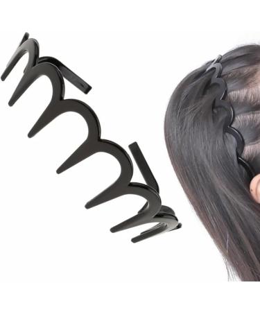 Unisex Wavy Headband Black Spring Wavy Metal Hair Band with Long Teeth Hairhoop Sports Headband Headwear Accessories Black 1pc Wavy Metal Hair Band - Buy Online on SooperMarket.com