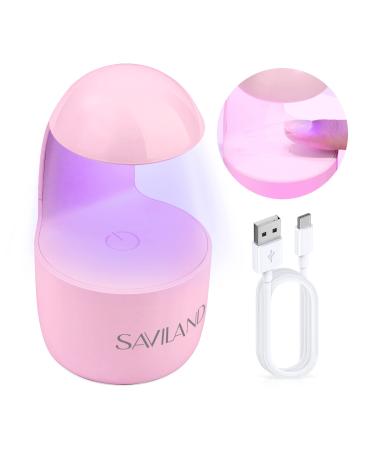 Saviland Mini Nail Lamp - Portable U V Light for Nails Quick Curing Nail Dryer Mini U V LED Lamp for Gel Nails, Gel X Nail Lamp Mini U V Nail Light for Nail Art Gel Nail Polish Home & Nail Salon DIY