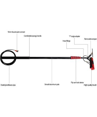 Water Fed Pole Kit Outdoor Window Cleaner Window Cleaning Tool Window Cleaning Pole Cleaning Brush Equipment Photovoltaic Panel Cleaning/18Ft/5.4M 35cm Brush Head 4M/13FT - Buy Online on SooperMarket.com