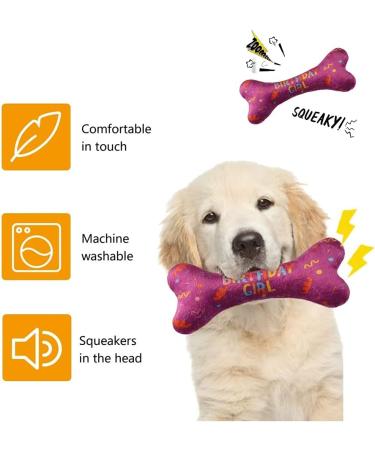 Dog Birthday Bandana Girl Set Pet Happy Birthday Toy Party Triangle Bibs with Cute Biting Bone Scarf Accessory for Small Medium Large Dogs Cats - Pink - Buy Online on SooperMarket.com