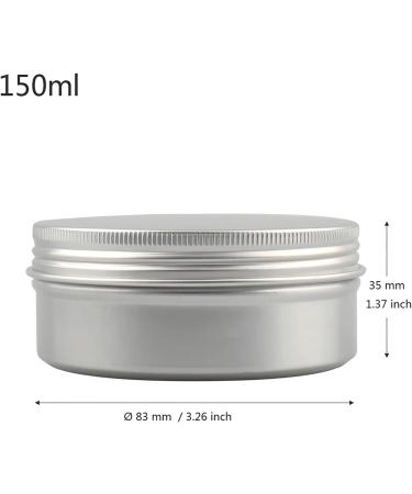 Buy 12-Pack 150ml Silver Aluminum Jars with Screw Caps - Empty Round Cosmetic Cans & Candle Boxes - International Shipping Available - Buy Online on SooperMarket.com