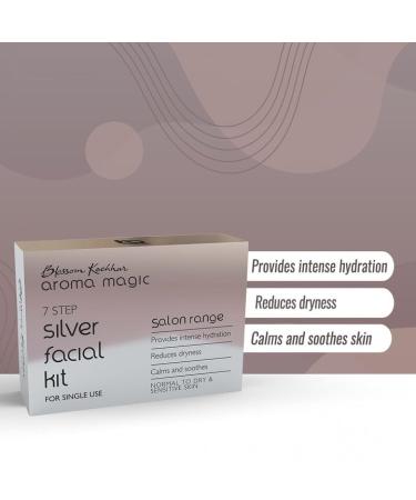 Aroma Magic Silver Facial Kit - 7 Steps Hydrating & Soothing Skincare Set for Dry & Sensitive Skin | Single Use | Radiant Glow - Buy Online on SooperMarket.com