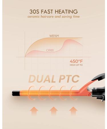 Mini 1/2 Inch Ceramic Curling Iron for Short Hair | Dual Voltage Tiny Hair Wand - Buy Online on SooperMarket.com