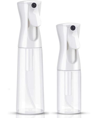 2 Pack Clear Hair Spray Bottles - Fine Mist Continuous Spray for Hairstyling, Cleaning, Plants, and Skin Care - 5.4oz and 10oz - Buy Online on SooperMarket.com