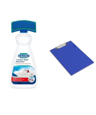 Dr. Beckmann Carpet Stain Remover | Removes New and Dried-in Stains | Includes Applicator Brush 650 ml & Rapesco VSTCB0L3 Standard Clipboard A4+ Blue