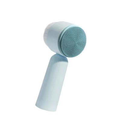 Facial Cleansing Brush face Cleanser Handheld Brush Soft bristles Silicone face Cleaning Facial Brush face Pore Cleanser pores Detergent Blue 5.5X12.5cm
