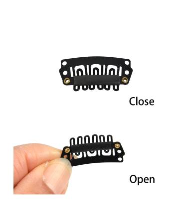 50 U-Shape Metal Snap Wig Clips - 28mm 6-Teeth Combs for Hair Extensions - Black | Durable & Secure | International Shipping - Buy Online on SooperMarket.com