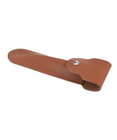 PATIKIL Leather Razor Protective Case Double Edge Razor Protection Sheath Shaving Device Protective Case for Travel Brown