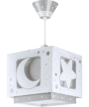 Dalber Fluorescent Hanging Lamp Moon and Star Grey 63232E