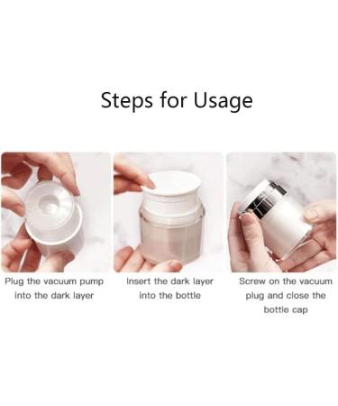 Portable White Emulsion Pump Container - Travel Size Vacuum Bottle for Toiletries & Cosmetics - Buy Online on SooperMarket.com