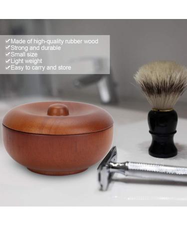 Dekaim Wooden Shaving Bowl with Lid | Men's Shaving Brush & Foam Cup for Cream & Soap | International Shipping - Buy Online on SooperMarket.com
