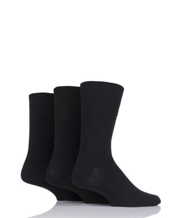ZRWASKA Women's Diabetic Socks Oedema friendly Wide Honey Comb top soft cuff Ankle Non-Elastic for Swollen feet Legs Non-Binding Circulatory Sock 3 Pack Size 4-7 4-7 Black (3 Pairs)