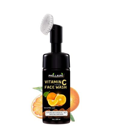 Brightening Vitamin C Foaming Face Wash | Built in Brush for Deep Cleansing | All Skin Type | Face Wash for Women & Men