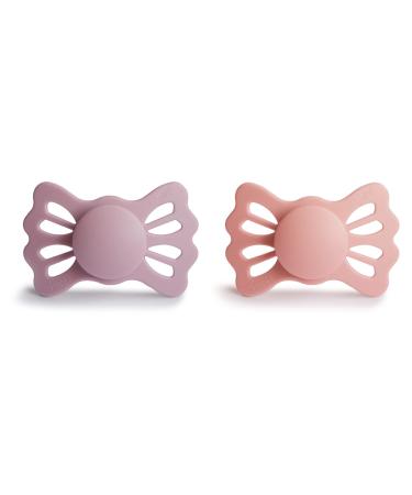Frigg Lucky Silicon Schnuller |Symmetrical pacifier 2 Pack |BPA-free |Made in Denmark |Pretty in Peach/Primrose-Size 2 (6-18 months) Pretty in Peach/Primrose Size 2 (6-18 months)