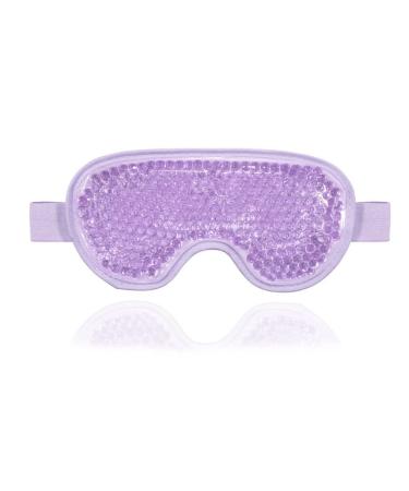 Gamufw Cooling Eye Mask Hot Cold Therapy Gel Eye Mask for Puffy Eye Migraine Relief Headache Dark Circles Dry Eyes Swollen Eyes Sinus Pain (Purple)