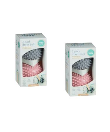 BargainsMania Dryyer Balls 2 Pack - Grey & Blush - The Natural Way To Soften Fabrics During The Tumble Drying Process - Hypo-Allergenic And Reusable.