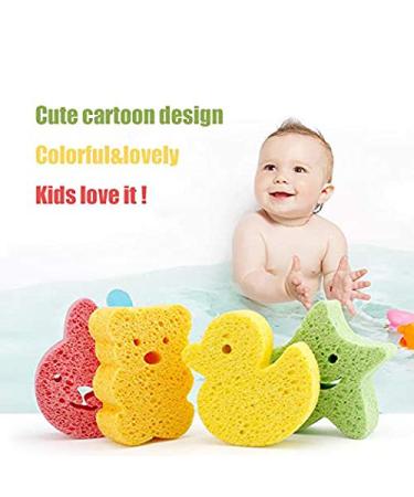 ConStore 4pcs Baby Bath Sponge Set - Toddler Foam Rub Shower Sponge for Exfoliating & Soothing | Soft Scrubber Bath Brush & Rubbing Towel | Bathroom Supply - Buy Online on SooperMarket.com