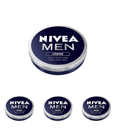 Nivea nourishing skin cream for intensive moisture skin care for men ideal for body face and hands light formula with vitamin E Nivea men cream (75 ml) (pack with 4) 75 ml (4 Pack) 75 ml