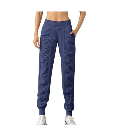 WILLBEST Women Causal Oversized Stretch Jogging Sports Jogger Sweatpants Elasticated Waist Trousers with Pockets Gym Running Yoga Pant Tracksuit Bottoms L 2005-djufh-navy-2